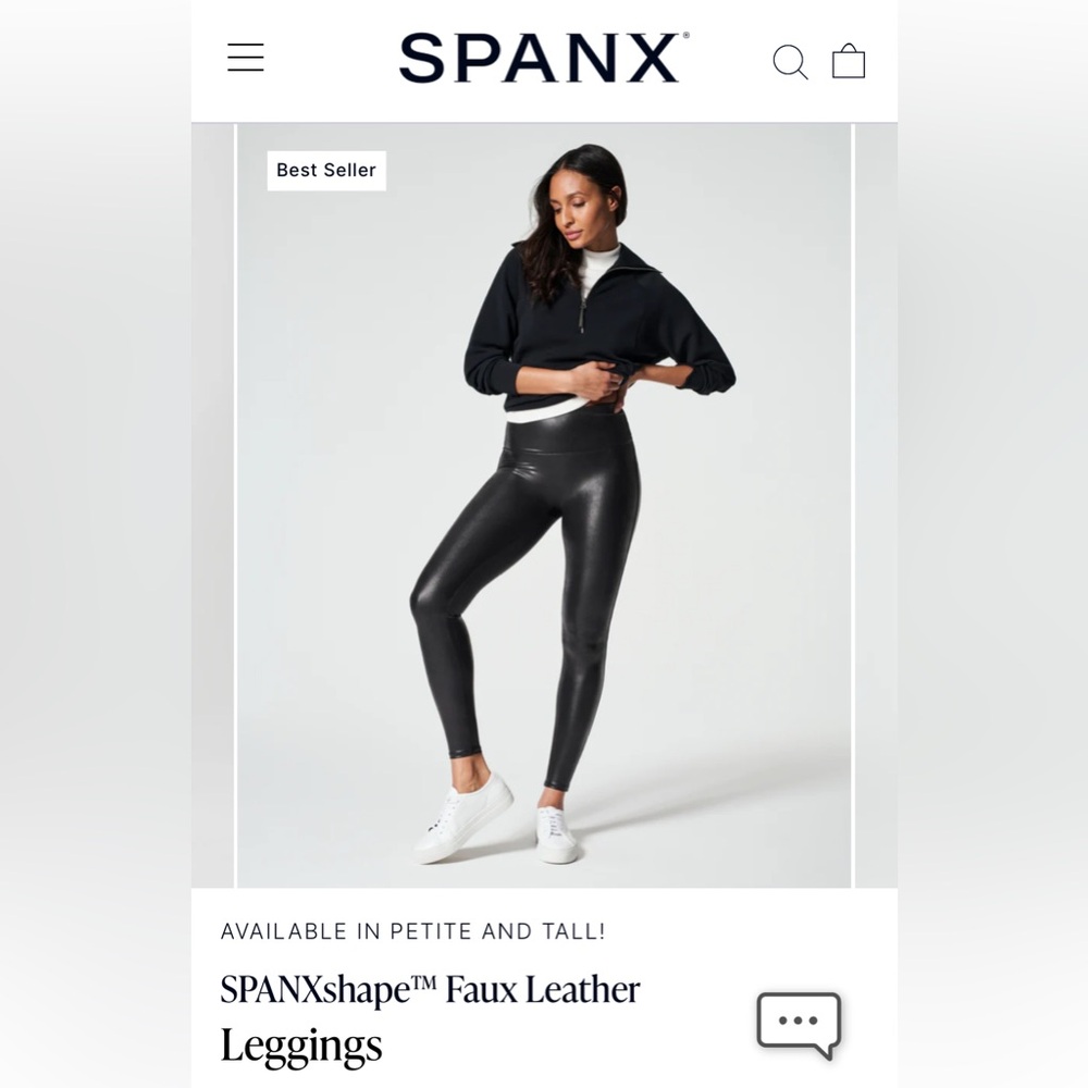 Spanx faux leather leggings 
Regular, size M